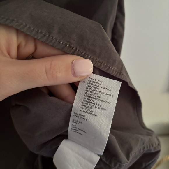 COS Oversized Poplin Puff Sleeve Minimalist Button Shirt Dress Dark Gray Size 8 - Picture 6 of 7